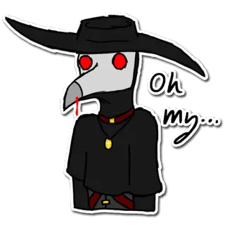 😳 oh my... dokter wabah, topeng, abad pertengahan, burung, gothic, penyakit, dokter telegram sticker