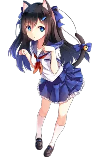 😶 anime, catgirl, school uniform, cute, girl, manga telegram sticker