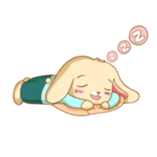 😴 dormindo, sonolento, desenho animado, fofo, relaxar, coelho, coelho telegram sticker