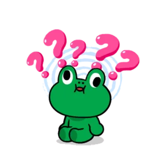 😯 rana, pregunta, confundido, lindo, pegatina, dibujos animados whatsapp sticker
