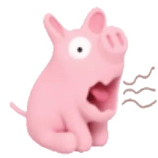 😶 돼지, 동물, 분홍색, 만화, 귀여운, 이모티콘 whatsapp sticker