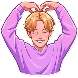 ❤️ heart, love, character, cute, kawaii, blond hair telegram sticker