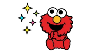 😄 Elmo เอลโม, เซซามีสตรีท, การ์ตูน, ตัวละคร, หุ่นกระบอก telegram sticker