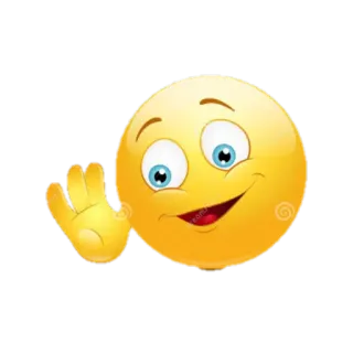 👂 Emoji, Saludando, Amarillo, Sonrisa, Amistoso telegram sticker