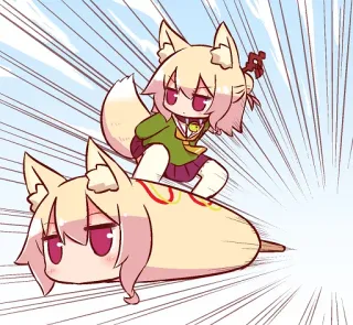 🚀 Anime, Chibi, Raposa, Fofo, Animal, Desenho animado, Kawaii telegram sticker