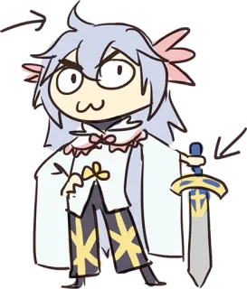 😎 Anime, Spada, Personaggio, Illustrazione, Cartone animato, Arte telegram sticker