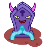 😈 batu nisan, iblis, jahat, kartun, monster, kuburan, setan, horor telegram sticker