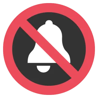 🔇 pas de notifications, silence, cloche, interdit, restriction, pas de son whatsapp sticker