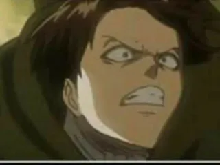 ☕️ Levi Ackerman Attack on Titan Anime, Militaire, Sérieux, Colère, Aggression whatsapp sticker