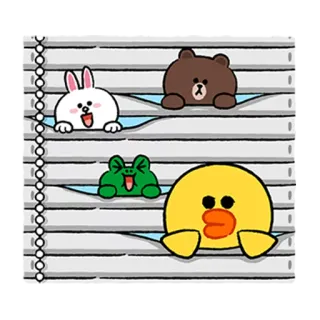 😐 conejo, oso, rana, pato, dibujos animados, persianas venecianas telegram sticker