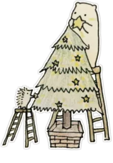 🌲 christmas, tree, bear, hedgehog, decoration, holiday telegram sticker