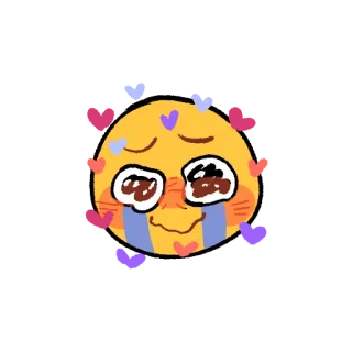 🥺 Emoji, Amor, Coração, Chorando, Fofo, Desenho animado telegram sticker
