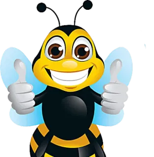 👍 ape, pollice in su, insetto, cartone animato, positivo, approvazione whatsapp sticker