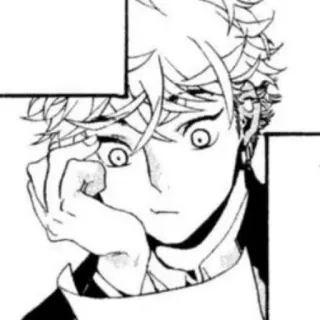 🛹 Anime, Manga, Personaje, Retrato, Blanco y negro, Ilustración telegram sticker