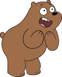 😁 Grizzly Bear We Bare Bears cartoon, bear, animal, animated, we bare bears, grizzly telegram sticker
