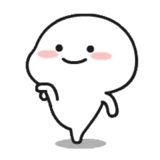 ☁ Cartoon, Figur, Niedlich, Weiß, Blob telegram sticker