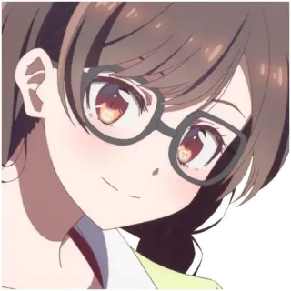 👼 Anime, Chica, Gafas, Linda telegram sticker