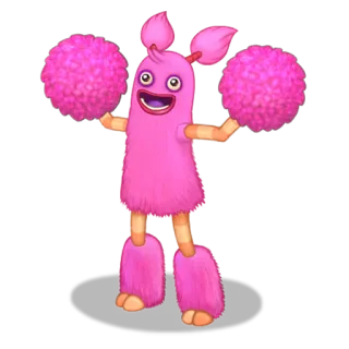 😃 PomPom My Singing Monsters monster, merah muda, imut, pom-pom, permainan telegram sticker