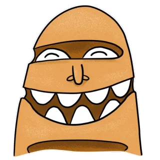 😂 Cartoon, Monster, Gezicht, Ogen, Mond, Glimlach, Sticker telegram sticker