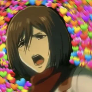 Mikasa Ackerman by @aotstickerpack telegram stickers