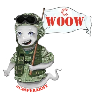 🥳 WOOW military, soldier, camouflage, flag, character, ghost, cartoon whatsapp sticker