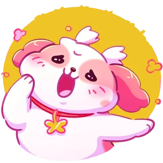🤗 강아지, 댕댕이, 귀여운, 동물, 만화, 카와이 telegram sticker