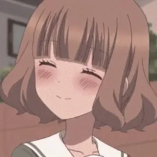 ☺️ Anime, Ragazza, Sorriso, Arrossire, Carina, Femminile, Cartone animato telegram sticker
