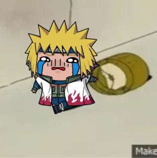 🙂 Minato Namikaze Naruto 凑, 波风, 鸣人, 动漫, 漫画, 哭泣, 悲伤 telegram sticker