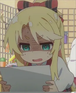 😓 anime, impactada, chica, preocupada, ilustración, dibujos animados telegram sticker