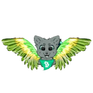 🐱 kucing, Bitcoin, sayap, cryptocurrency, kucing terbang whatsapp sticker