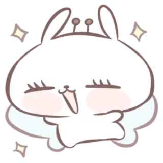 🍒 mono, kawaii, dibujos animados, conejo, brillos, adorable, caprichoso telegram sticker