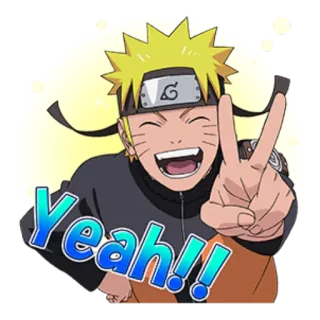 ✌ Naruto Yeah!! Аниме, Наруто, Да, Мультфильм telegram sticker