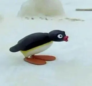 😡 Pingu Pingu, pinguino, cartone animato, animazione in plastilina, uccello, animale whatsapp sticker