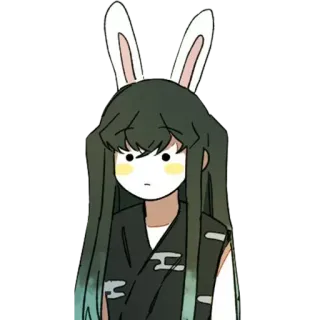 🌀 Anime, Coniglio, Cartone animato, Carino, Adesivo, Personaggio whatsapp sticker