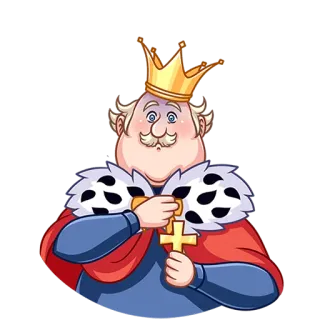 ✝️ 왕, 왕관, 왕족, 만화, 캐릭터, 남자, 망토 whatsapp sticker
