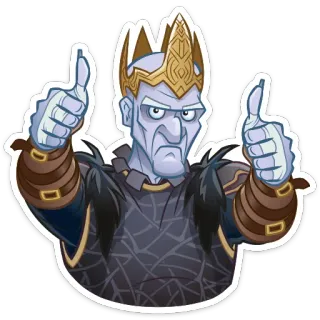 👍 Emoji, Personaje, Sticker, Pulgar arriba, Rey telegram sticker