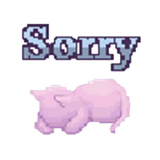 😅 Sorry apology, sorry, cat, cute, pixel art whatsapp sticker