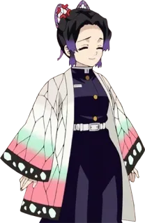 🦋 Shinobu Kocho Demon Slayer Аниме, Клинок, рассекающий демонов, Шинобу Кочо, улыбается, персонаж, Манга whatsapp sticker
