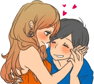 ❤️ 커플, 사랑, 애정, 로맨스, 만화, 하트 telegram sticker