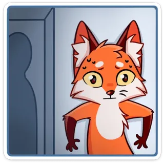 😓 fox, animal, cartoon, sticker, mammal telegram sticker