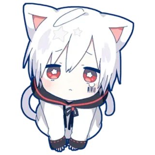 😭 anime, cat, cute, kawaii, manga, chibi, sticker telegram sticker