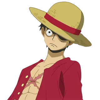 😠 Monkey D. Luffy One Piece anime, one piece, monkey d. luffy, luffy, pirate, straw hat telegram sticker