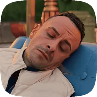 🤐 мужчина, спит, уставший, диван, портрет, отдых telegram sticker
