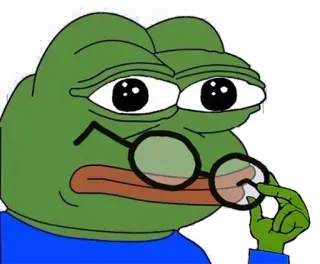 🐸 Pepe the Frog pepe, 青蛙, 表情包, 网络, 表情, 眼镜 telegram sticker
