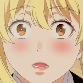 🦮 anime, pelo rubio, sorprendido, expresión facial, personaje telegram sticker