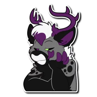 😘 furry, deer, anthro, anthropomorphic, animal, cute, cartoon telegram sticker