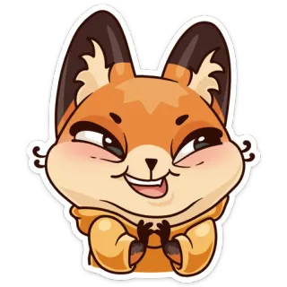 😈 fuchs, tier, niedlich, aufkleber, cartoon telegram sticker