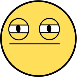 😐 emoji, yellow, face, smirk, expression, meme telegram sticker