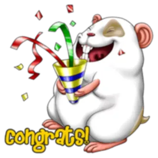 🎉 congrats! congratulations, hamster, party, celebration telegram sticker