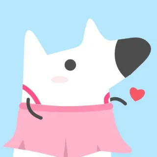 😒 강아지, 만화, 동물, 하트, 귀여운, 카와이, 스티커 telegram sticker